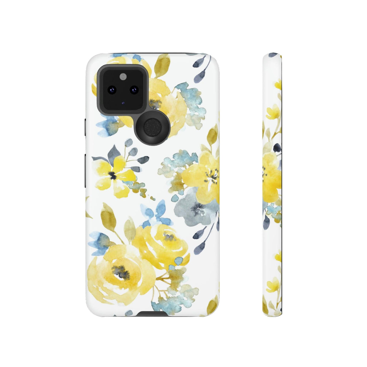 CASEBOB Phone Case Google Pixel 5 5G / Matte Yellow Floral Android Case (Protective)