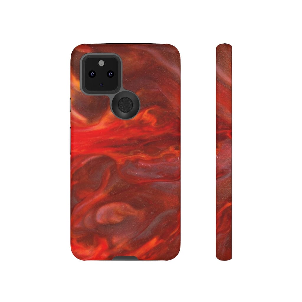 CASEBOB Phone Case Google Pixel 5 / Matte Warm Flames Ink Art Android Case (Protective)