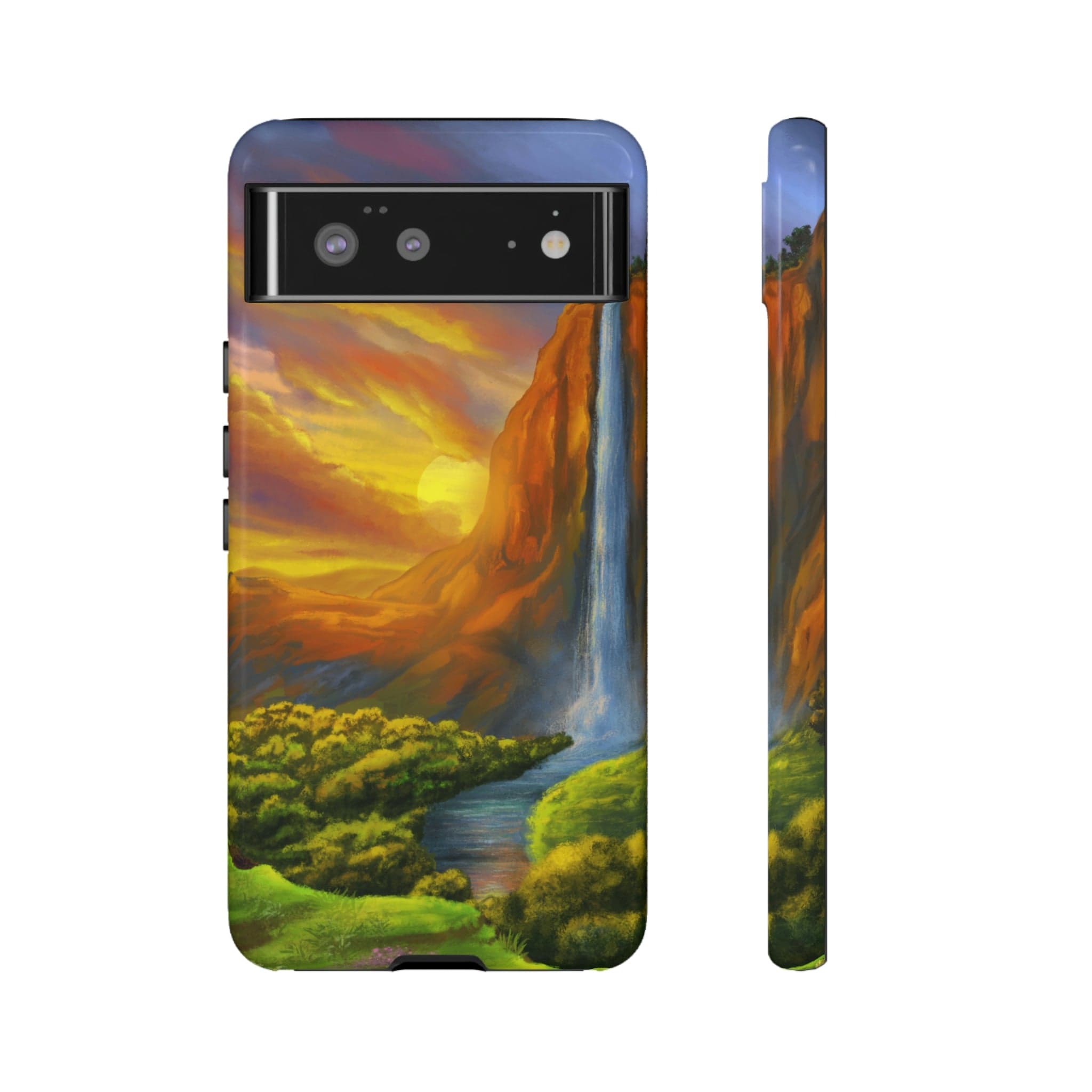 CASEBOB Phone Case Google Pixel 6 / Glossy Fantasy Waterfall Android Case (Protective)