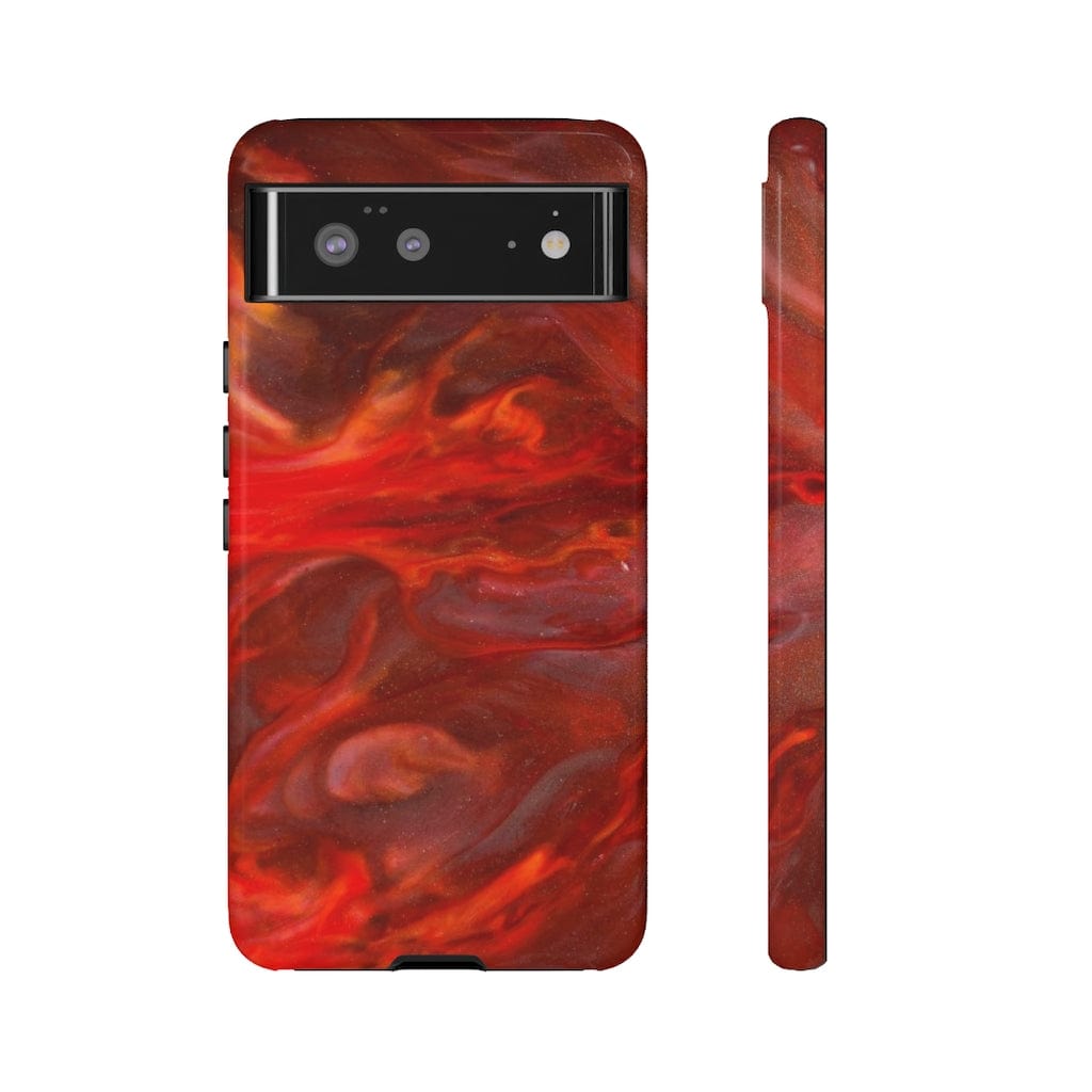 CASEBOB Phone Case Google Pixel 6 / Glossy Warm Flames Ink Art Android Case (Protective)