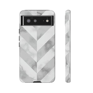 CASEBOB Phone Case Google Pixel 6 / Glossy White Herringbone Android Case (Protective)