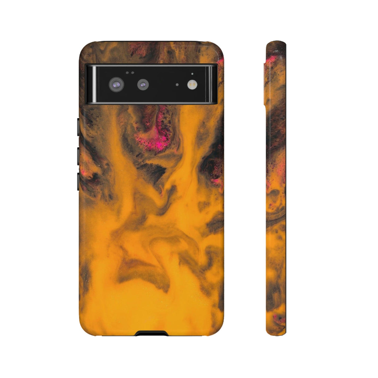 CASEBOB Phone Case Google Pixel 6 / Glossy Yellow Flame Ink Art Android Case (Protective)