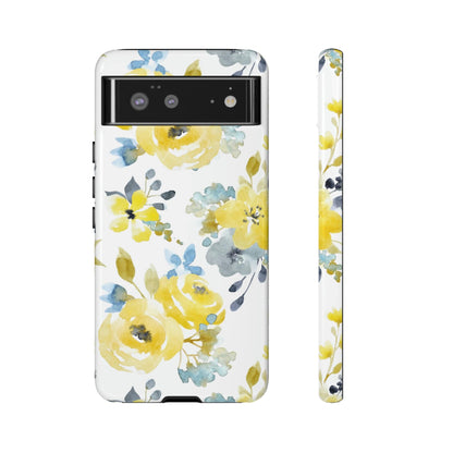 CASEBOB Phone Case Google Pixel 6 / Glossy Yellow Floral Android Case (Protective)