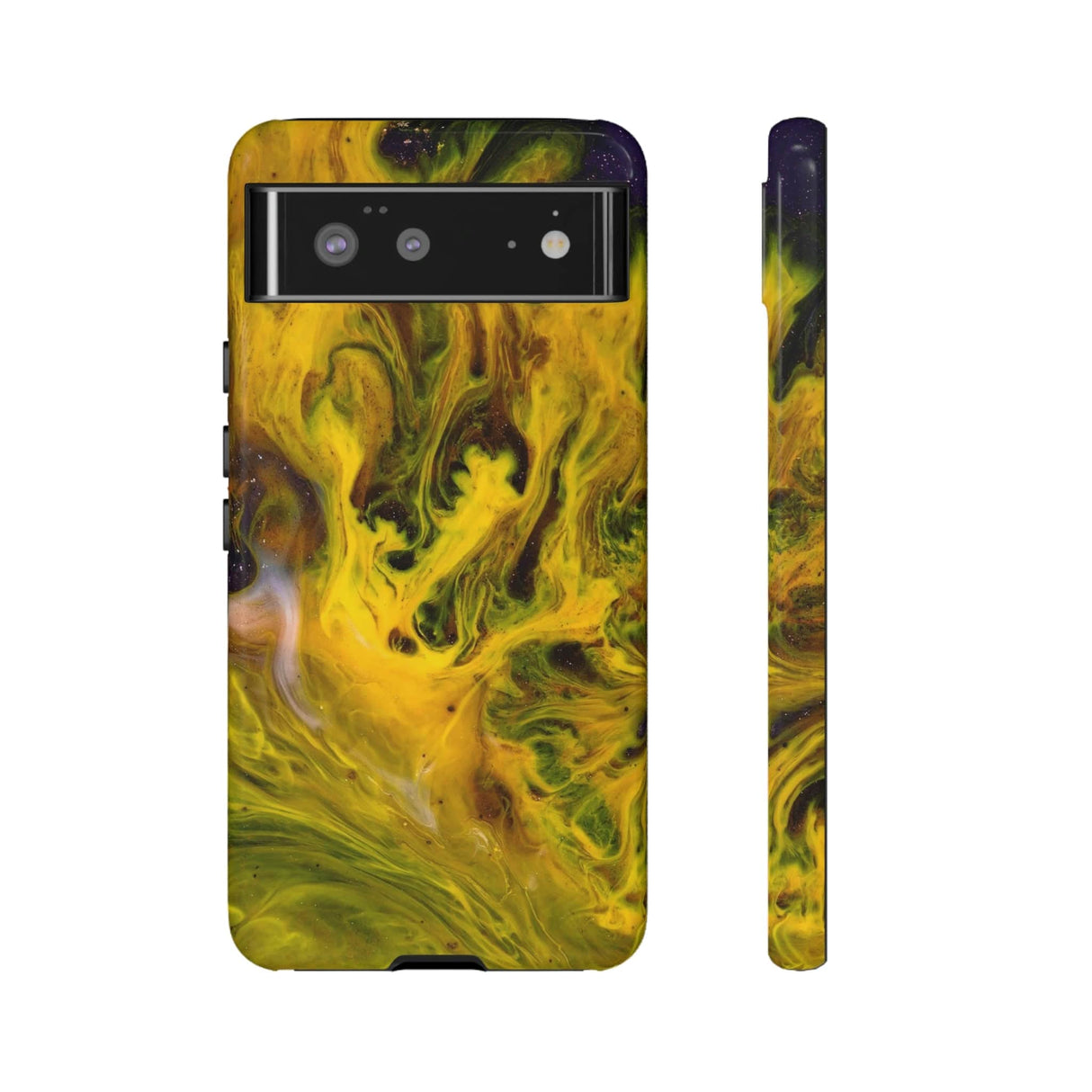 CASEBOB Phone Case Google Pixel 6 / Glossy Yellow Liquid Ink Art Android Case (Protective)