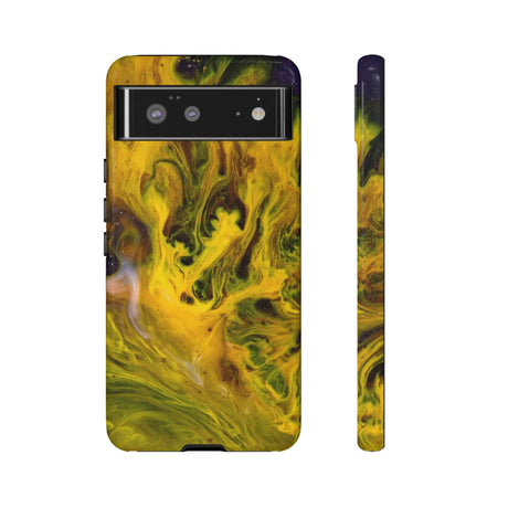 CASEBOB Phone Case Google Pixel 6 / Glossy Yellow Liquid Ink Art Android Case (Protective)