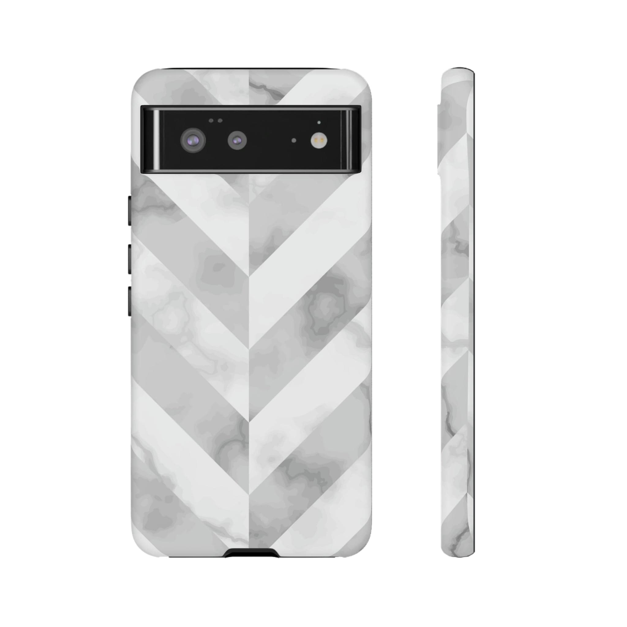 CASEBOB Phone Case Google Pixel 6 / Matte White Herringbone Android Case (Protective)