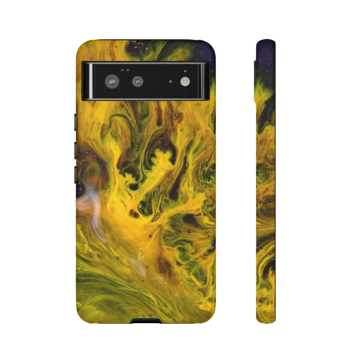 CASEBOB Phone Case Google Pixel 6 / Matte Yellow Liquid Ink Art Android Case (Protective)