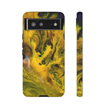 CASEBOB Phone Case Google Pixel 6 / Matte Yellow Liquid Ink Art Android Case (Protective)