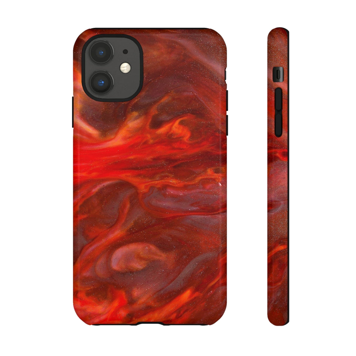 CASEBOB Phone Case iPhone 11 / Glossy Warm Flames Ink Art iPhone Case (Protective)