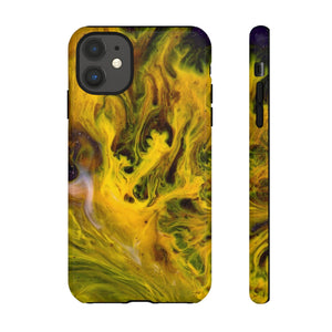 CASEBOB Phone Case iPhone 11 / Glossy Yellow Liquid Ink Art iPhone Case (Protective)