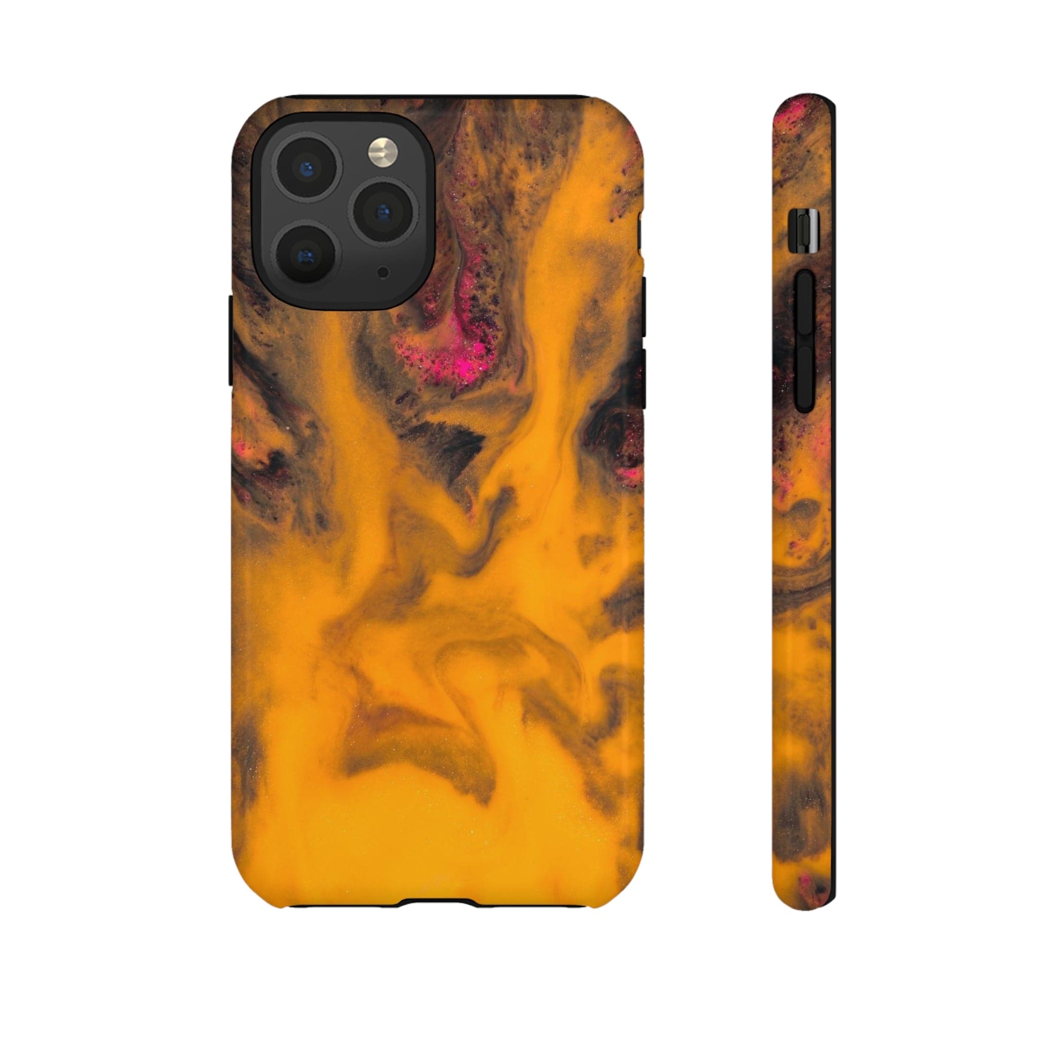 CASEBOB Phone Case iPhone 11 Pro / Glossy Yellow Flame Ink Art iPhone Case (Protective)