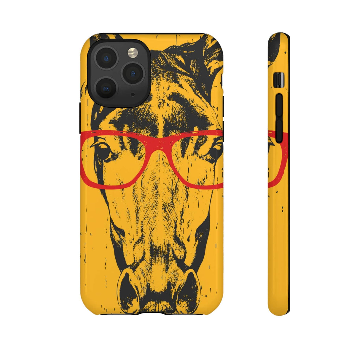 CASEBOB Phone Case iPhone 11 Pro / Glossy Yellow Horse Glasses iPhone Case (Protective)