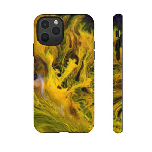 CASEBOB Phone Case iPhone 11 Pro / Glossy Yellow Liquid Ink Art iPhone Case (Protective)