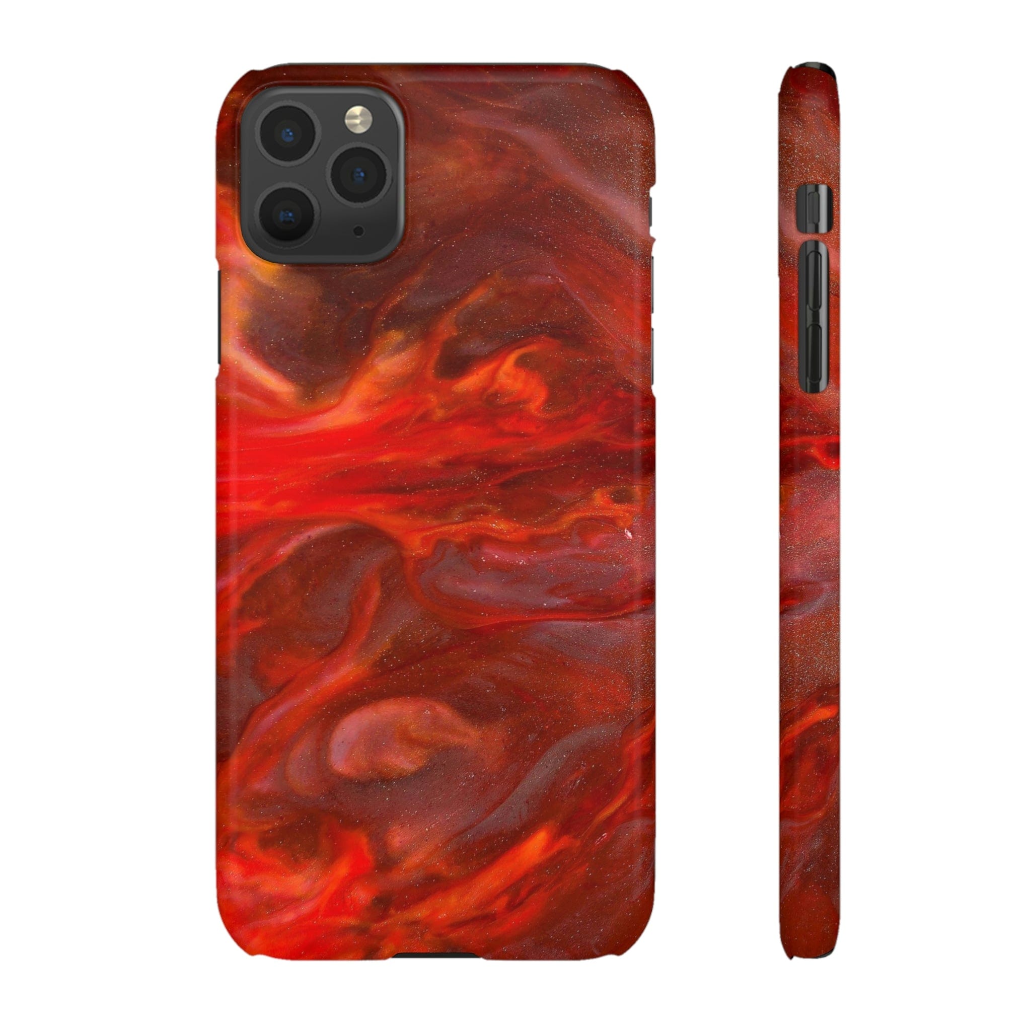 CASEBOB Phone Case iPhone 11 Pro Max / Glossy Warm Flames Ink Art iPhone Case (Slim)