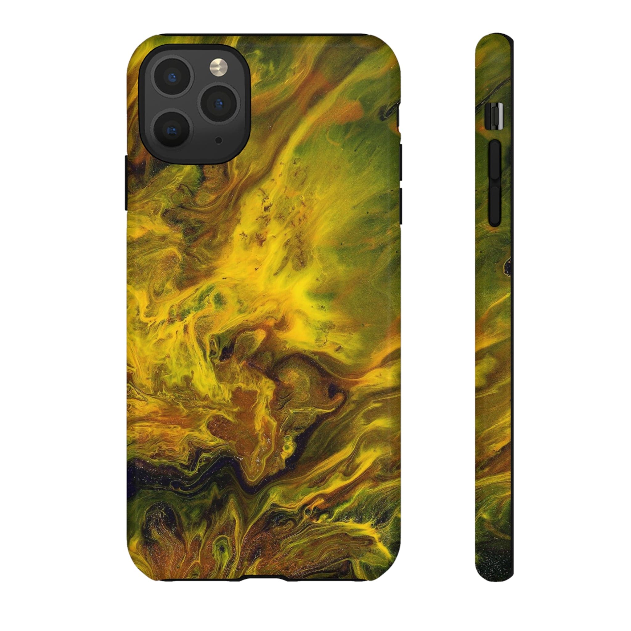 CASEBOB Phone Case iPhone 11 Pro Max / Glossy Yellow Flame Ink Art iPhone Case (Protective)