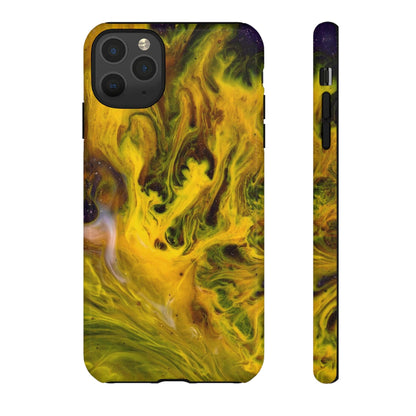 CASEBOB Phone Case iPhone 11 Pro Max / Glossy Yellow Liquid Ink Art iPhone Case (Protective)