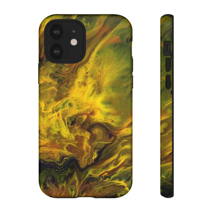 CASEBOB Phone Case iPhone 12 / Glossy Yellow Flame Ink Art iPhone Case (Protective)