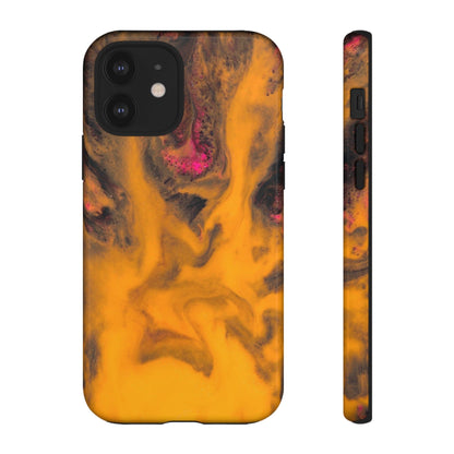 CASEBOB Phone Case iPhone 12 / Glossy Yellow Flame Ink Art iPhone Case (Protective)