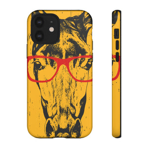 CASEBOB Phone Case iPhone 12 / Glossy Yellow Horse Glasses iPhone Case (Protective)