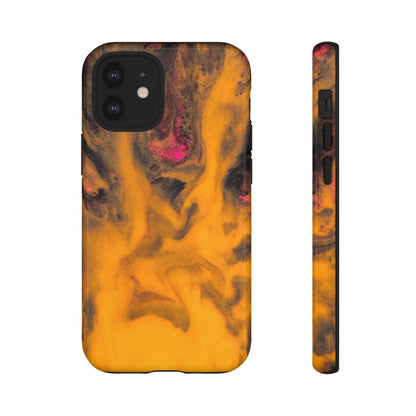 CASEBOB Phone Case iPhone 12 Mini / Glossy Yellow Flame Ink Art iPhone Case (Protective)