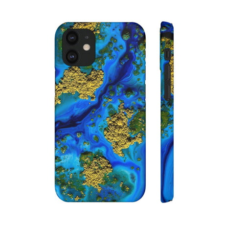 CASEBOB Phone Case iPhone 12 Mini / Matte Blue Clear Ocean Ink Art iPhone Case (Slim)