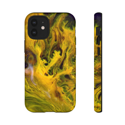 CASEBOB Phone Case iPhone 12 Mini / Matte Yellow Liquid Ink Art iPhone Case (Protective)