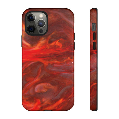 CASEBOB Phone Case iPhone 12 Pro / Glossy Warm Flames Ink Art iPhone Case (Protective)