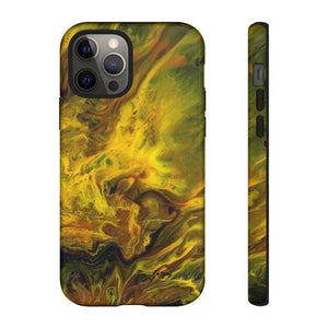 CASEBOB Phone Case iPhone 12 Pro / Glossy Yellow Flame Ink Art iPhone Case (Protective)