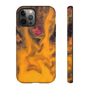 CASEBOB Phone Case iPhone 12 Pro / Glossy Yellow Flame Ink Art iPhone Case (Protective)