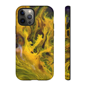 CASEBOB Phone Case iPhone 12 Pro / Glossy Yellow Liquid Ink Art iPhone Case (Protective)