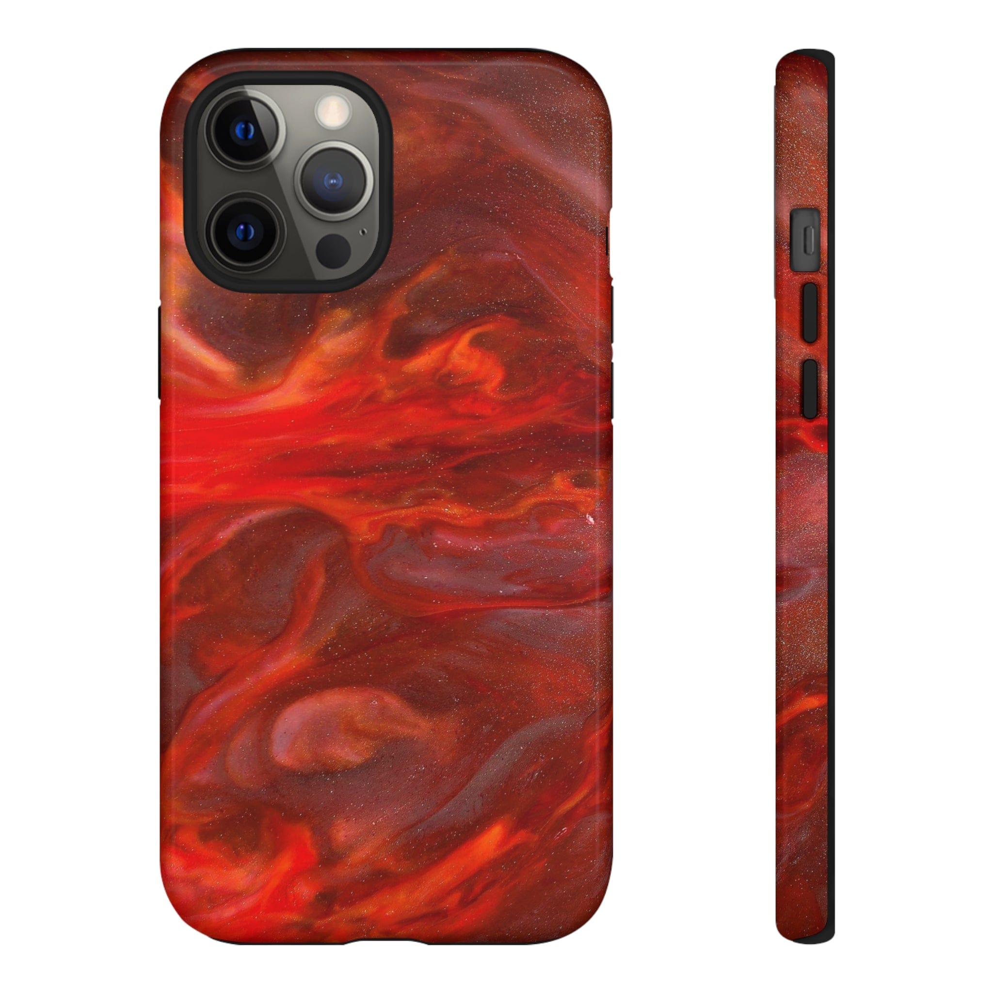 CASEBOB Phone Case iPhone 12 Pro Max / Glossy Warm Flames Ink Art iPhone Case (Protective)