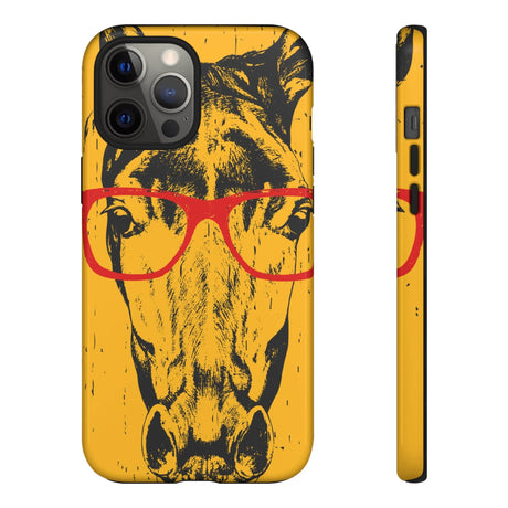 CASEBOB Phone Case iPhone 12 Pro Max / Glossy Yellow Horse Glasses iPhone Case (Protective)