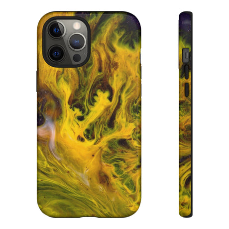 CASEBOB Phone Case iPhone 12 Pro Max / Glossy Yellow Liquid Ink Art iPhone Case (Protective)