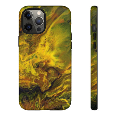 CASEBOB Phone Case iPhone 12 Pro Max / Matte Yellow Flame Ink Art iPhone Case (Protective)