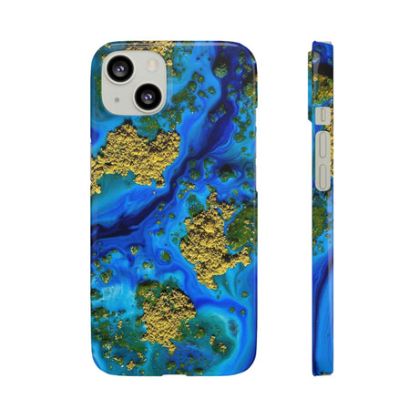 CASEBOB Phone Case iPhone 13 / Glossy Blue Clear Ocean Ink Art iPhone Case (Slim)