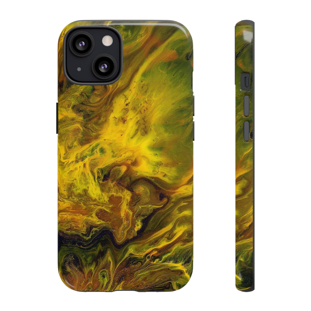 CASEBOB Phone Case iPhone 13 / Glossy Yellow Flame Ink Art iPhone Case (Protective)