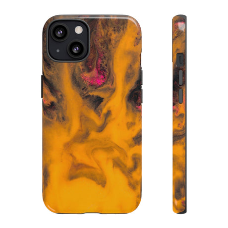 CASEBOB Phone Case iPhone 13 / Glossy Yellow Flame Ink Art iPhone Case (Protective)