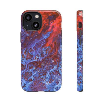 CASEBOB Phone Case iPhone 13 Mini / Glossy Blue Lava Ink Art iPhone Case (Protective)