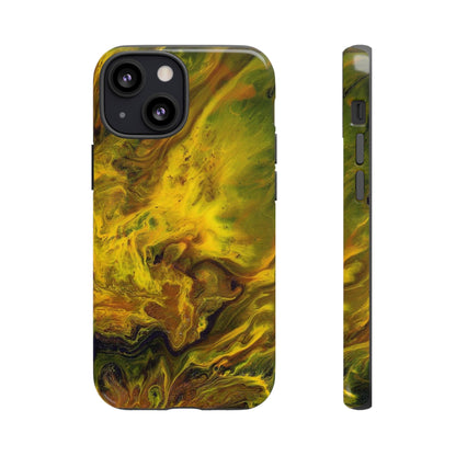 CASEBOB Phone Case iPhone 13 Mini / Glossy Yellow Flame Ink Art iPhone Case (Protective)