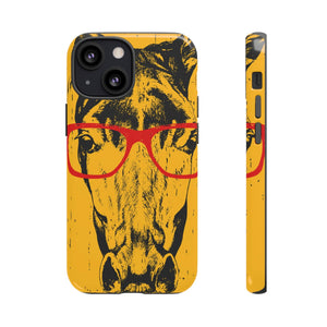 CASEBOB Phone Case iPhone 13 Mini / Glossy Yellow Horse Glasses iPhone Case (Protective)