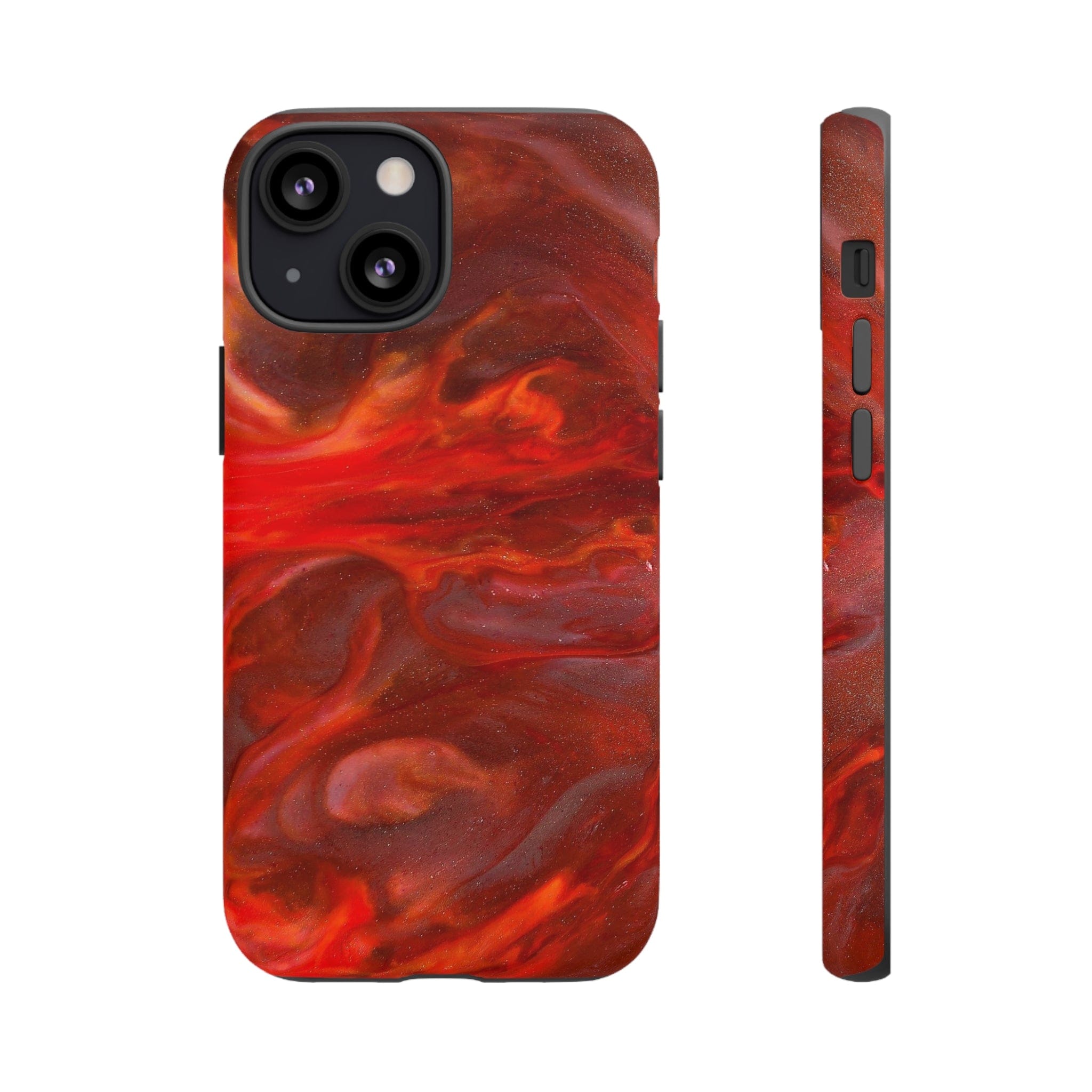 CASEBOB Phone Case iPhone 13 Mini / Matte Warm Flames Ink Art iPhone Case (Protective)