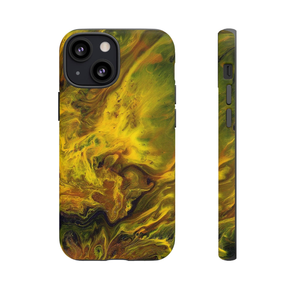 CASEBOB Phone Case iPhone 13 Mini / Matte Yellow Flame Ink Art iPhone Case (Protective)