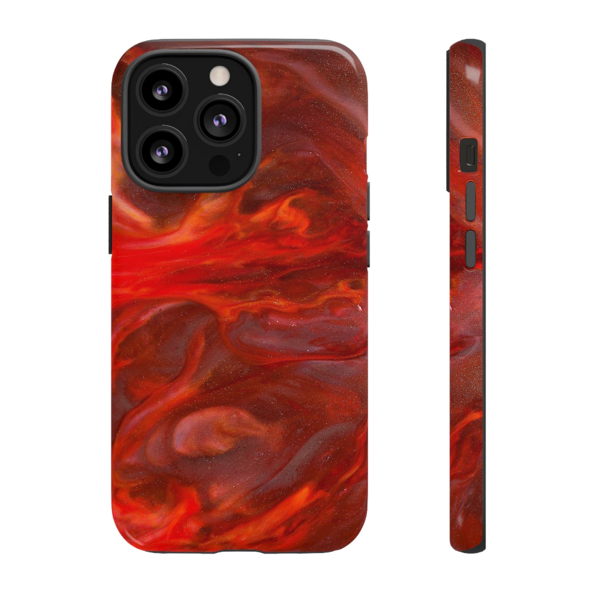 CASEBOB Phone Case iPhone 13 Pro / Glossy Warm Flames Ink Art iPhone Case (Protective)