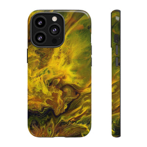 CASEBOB Phone Case iPhone 13 Pro / Glossy Yellow Flame Ink Art iPhone Case (Protective)