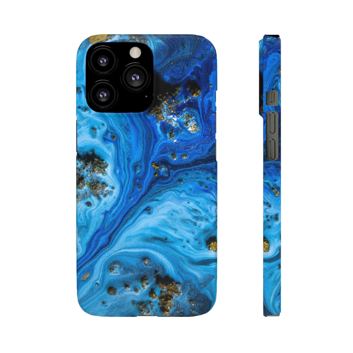 CASEBOB Phone Case iPhone 13 Pro / Matte Blue Ice Melt Ink Art iPhone Case (Slim)