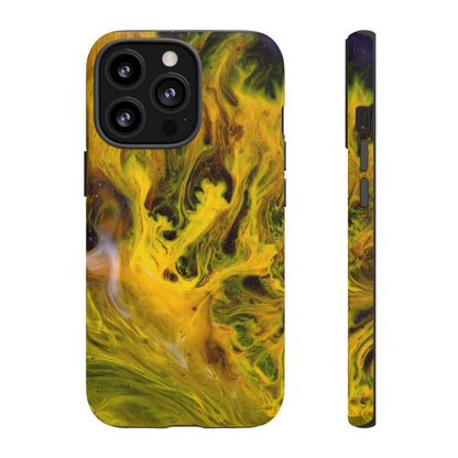 CASEBOB Phone Case iPhone 13 Pro / Matte Yellow Liquid Ink Art iPhone Case (Protective)