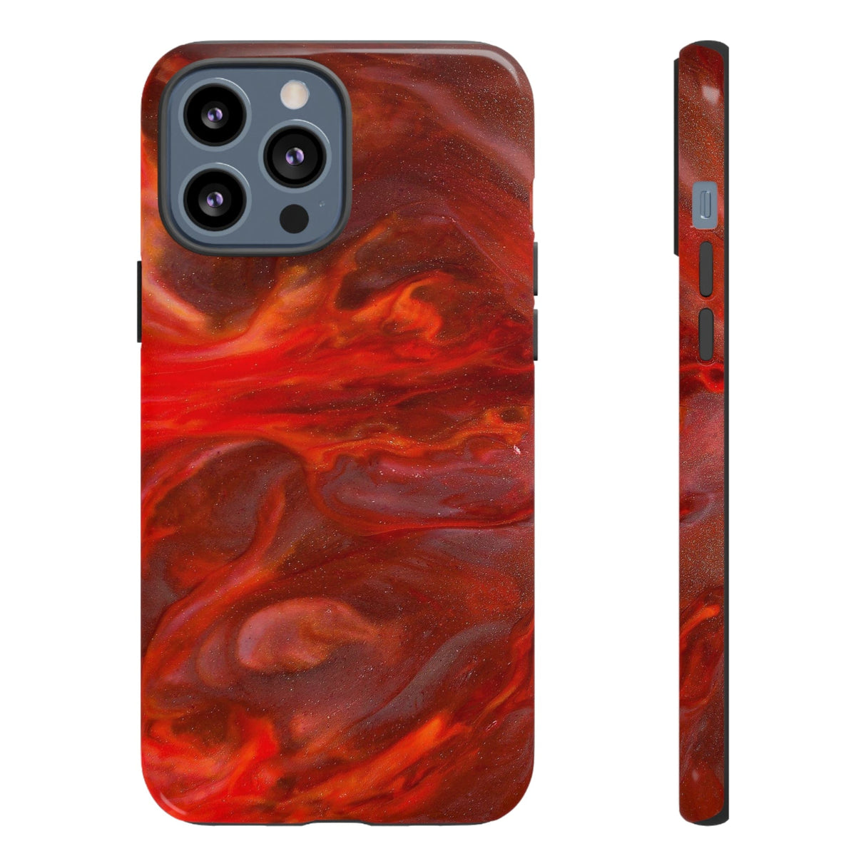 CASEBOB Phone Case iPhone 13 Pro Max / Glossy Warm Flames Ink Art iPhone Case (Protective)