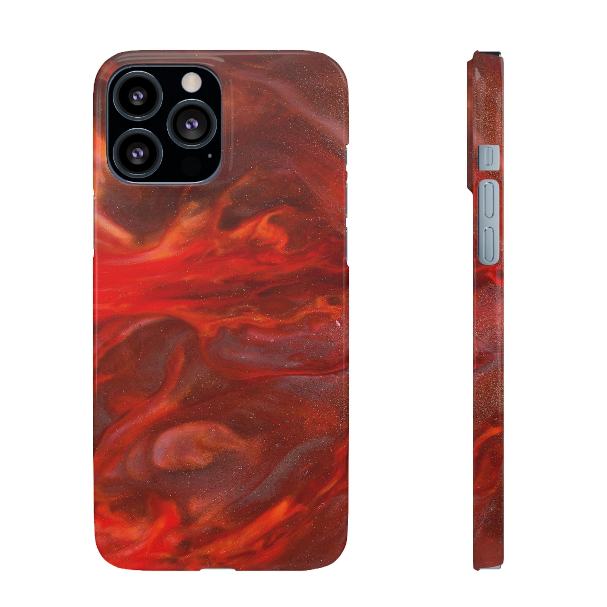 CASEBOB Phone Case iPhone 13 Pro Max / Glossy Warm Flames Ink Art iPhone Case (Slim)