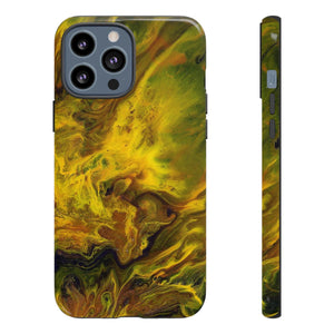 CASEBOB Phone Case iPhone 13 Pro Max / Glossy Yellow Flame Ink Art iPhone Case (Protective)