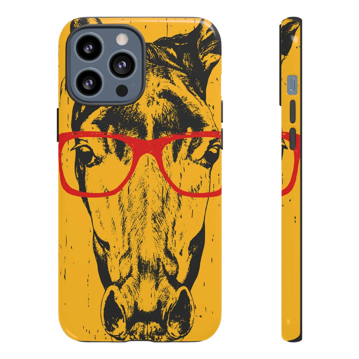 CASEBOB Phone Case iPhone 13 Pro Max / Glossy Yellow Horse Glasses iPhone Case (Protective)